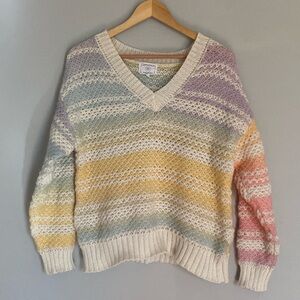Absolutely Creative Worldwide Pastel Rainbow Gradient Sweater Size Small